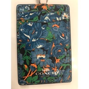 Coach ID and card holder on lanyard